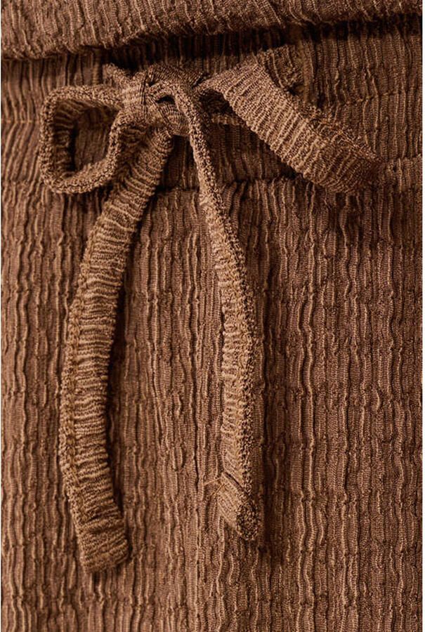 Shoeby straight high waist crinkle broek bruin - Foto 2