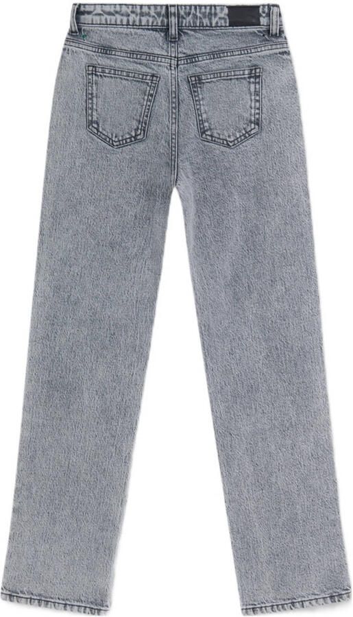 Shoeby straight high waist jeans met strass steentjes grey denim - Foto 3