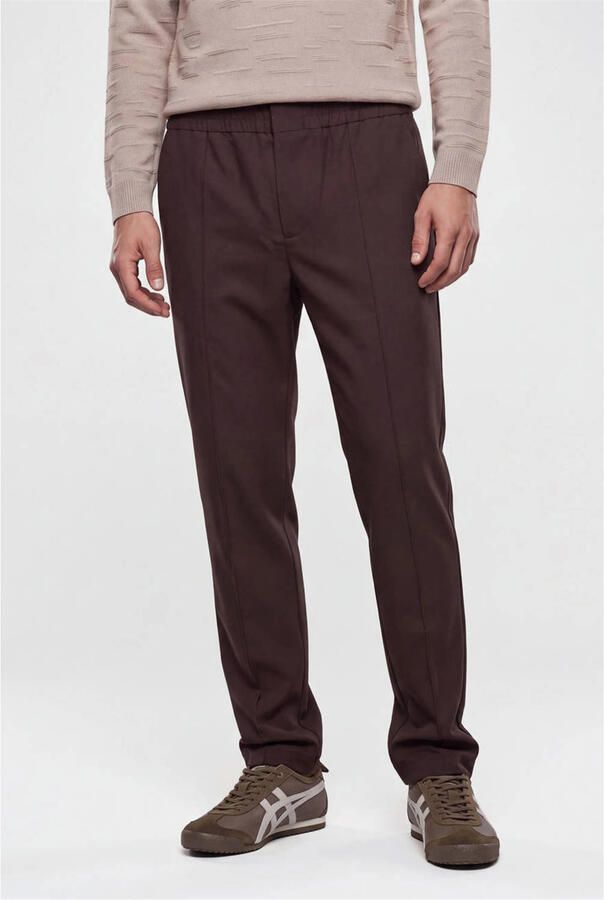 Shoeby straight leg casual broek donkerbruin