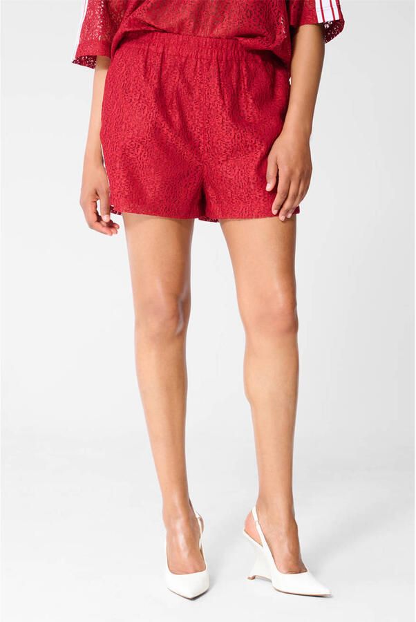 Shoeby straight leg casual short met print rood