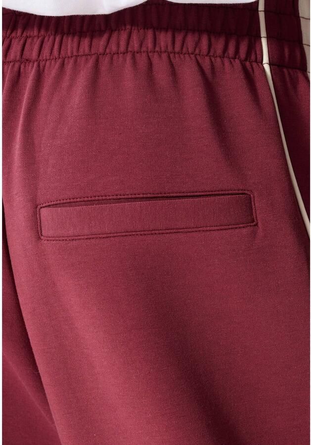 Shoeby straight leg gestreepte broek donkerrood - Foto 2