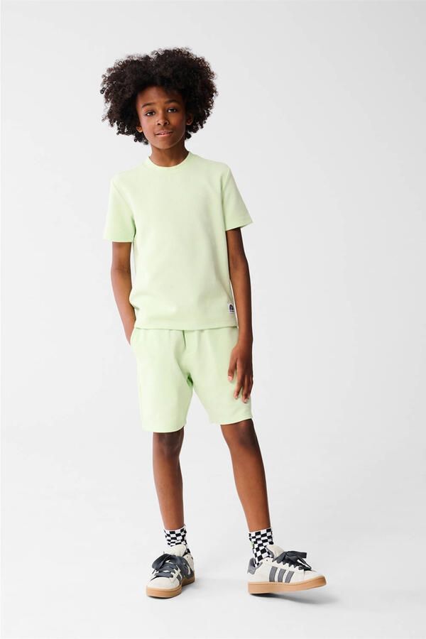 Shoeby straight sweatshort lichtgroen - Foto 3