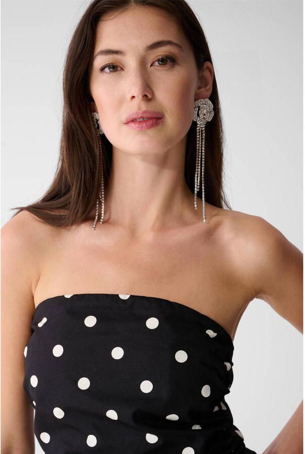 Shoeby strapless top met stippen zwart - Foto 2