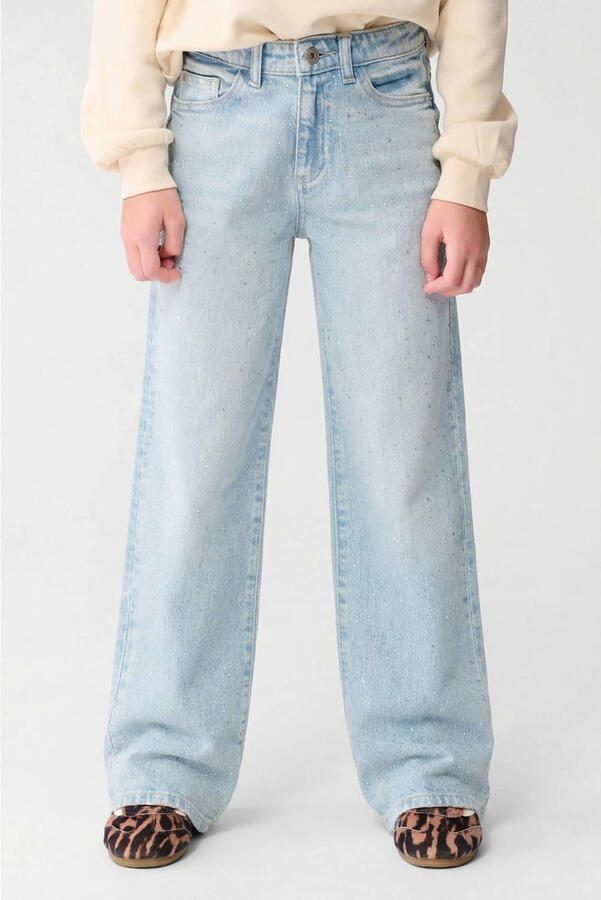 Shoeby Strass wide leg jeans light blue