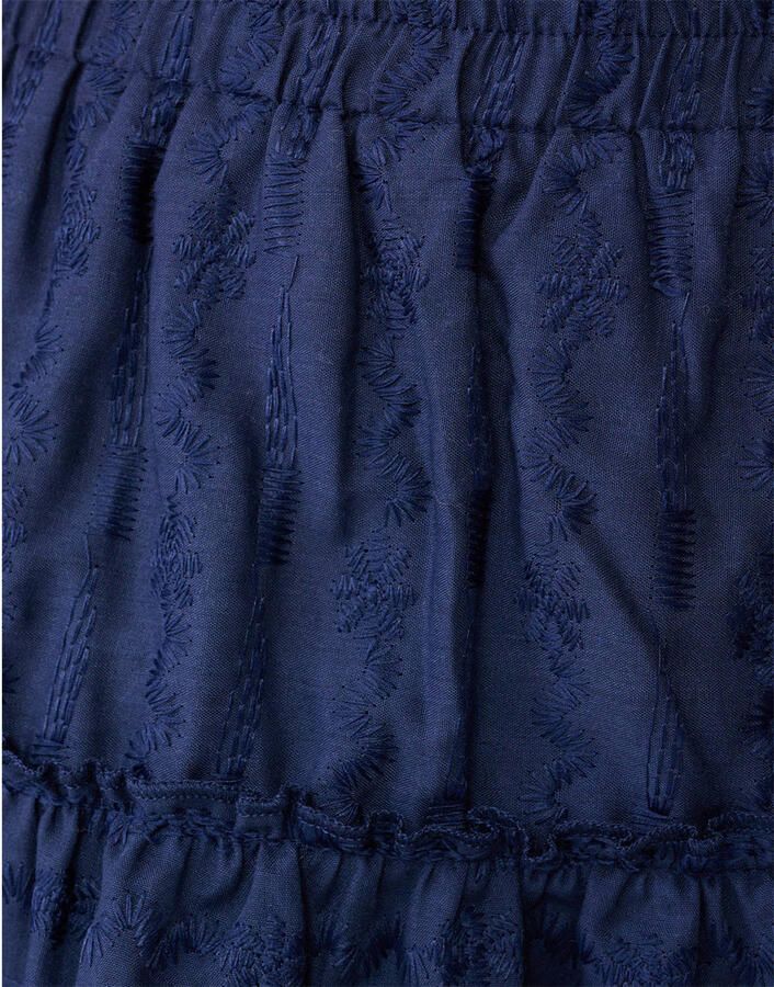Shoeby strokenrok broderie donkerblauw - Foto 2