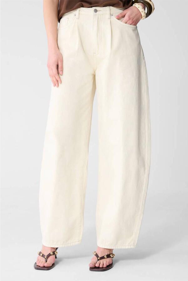 Shoeby Studio balloon jeans met stippen ecru