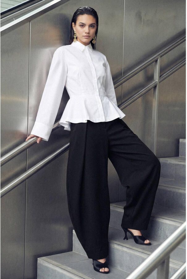 Shoeby Studio peplum blouse wit