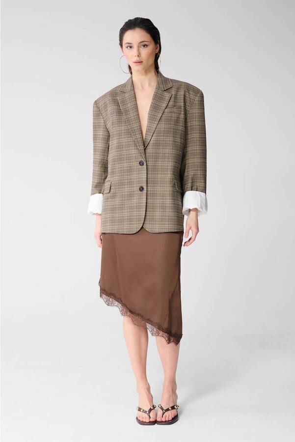 Shoeby Studio midi rok bruin