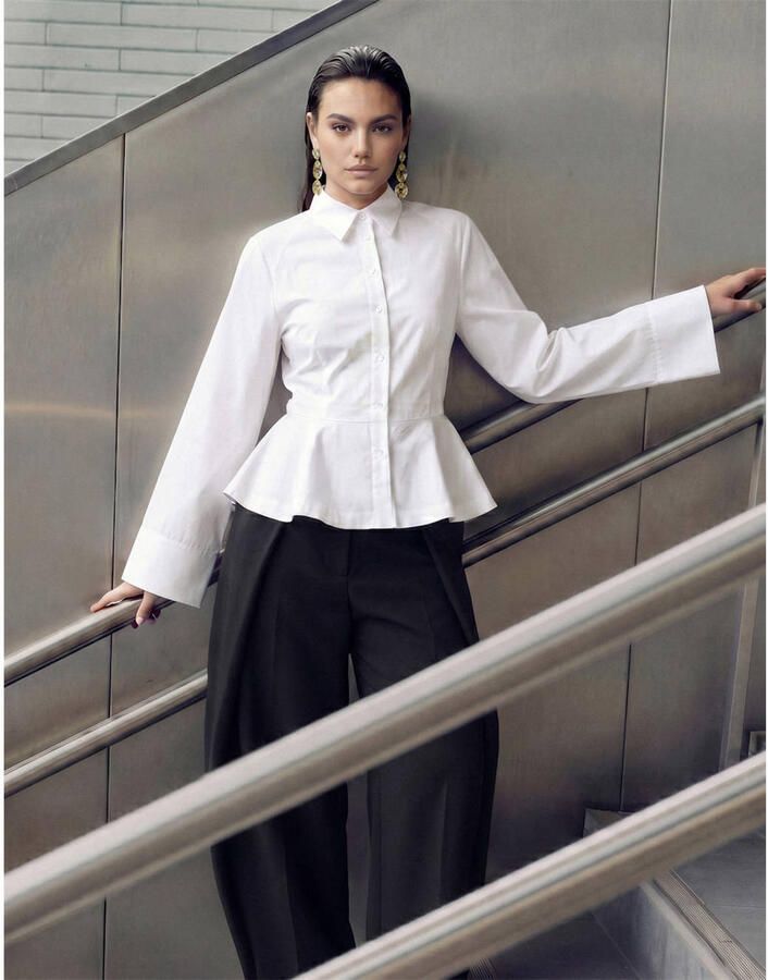 Shoeby Studio peplum blouse wit - Foto 2