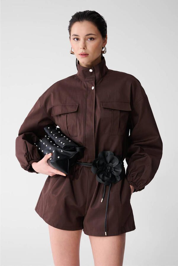 Shoeby Studio playsuit donkerbruin