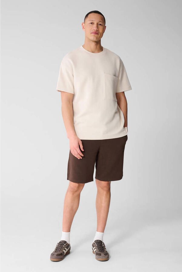 Shoeby Studio relaxed regular waist sweatshort donkerbruin - Foto 3