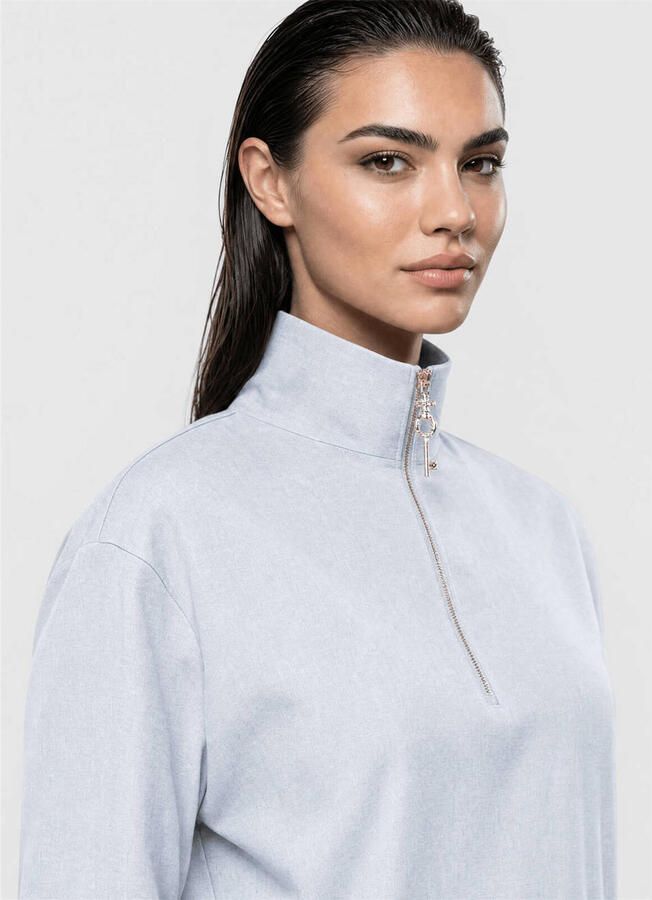 Shoeby Studio sweater met ritssluiting grijs