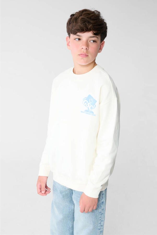 Shoeby sweat sweater met backprint ecru