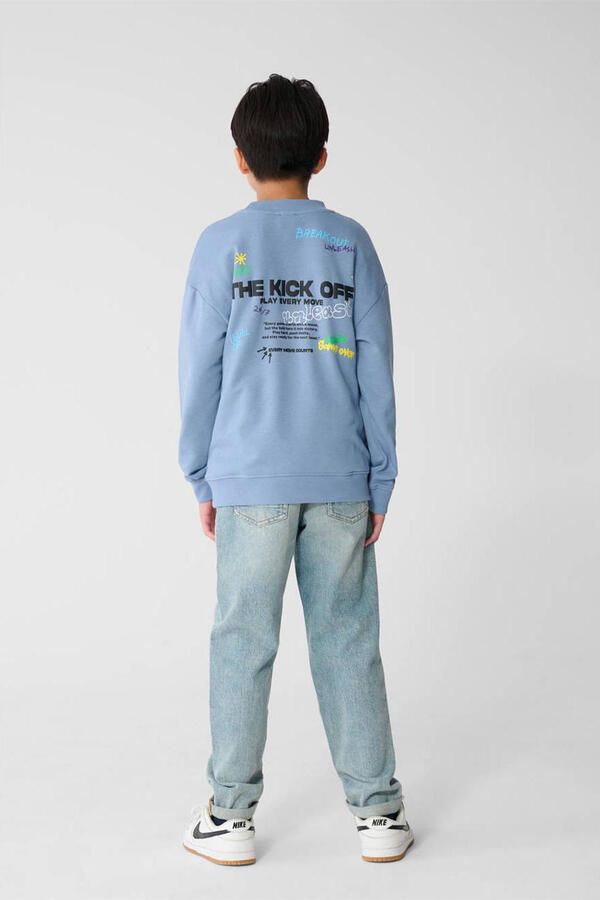 Shoeby sweater boxy met backprint blauw - Foto 2