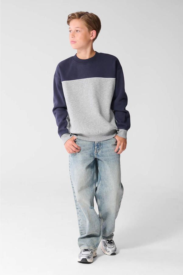 Shoeby sweater grijs donkerblauw - Foto 3