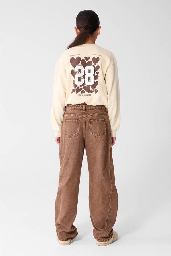 Shoeby sweater met backprint beige - Foto 3