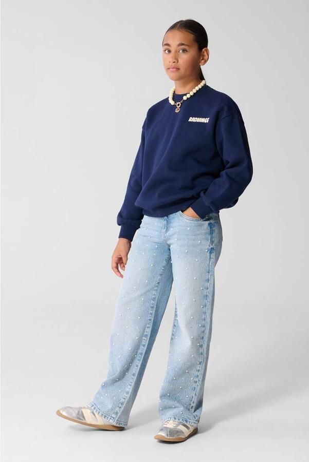 Shoeby sweater met backprint donkerblauw Logo - Foto 3