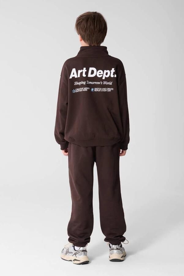 Shoeby sweater met backprint donkerbruin Backprint - Foto 3