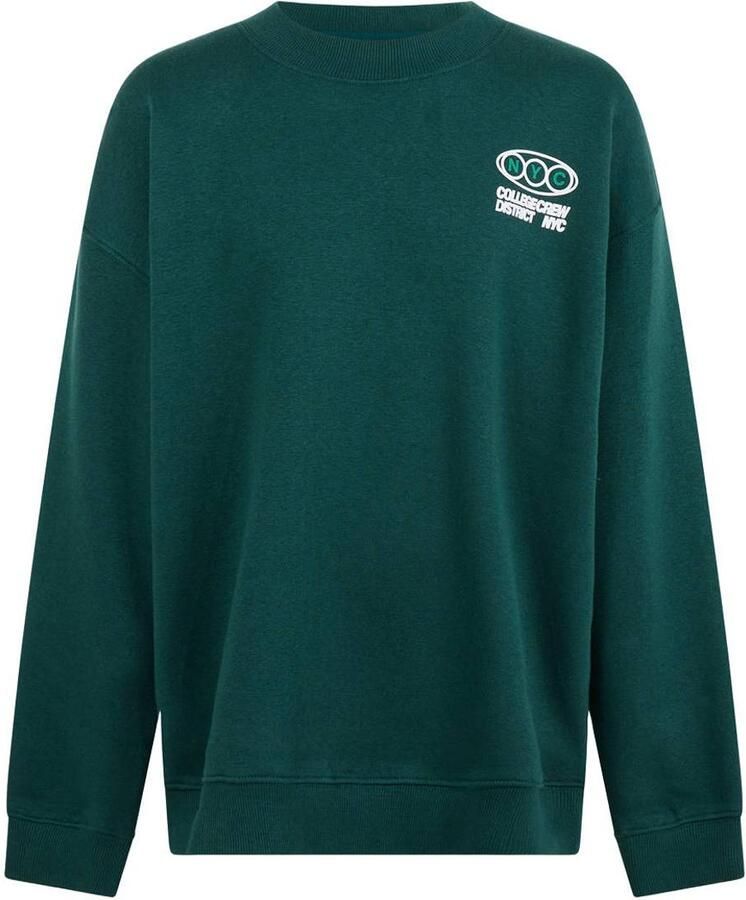 Shoeby sweater met backprint en tekst donkergroen