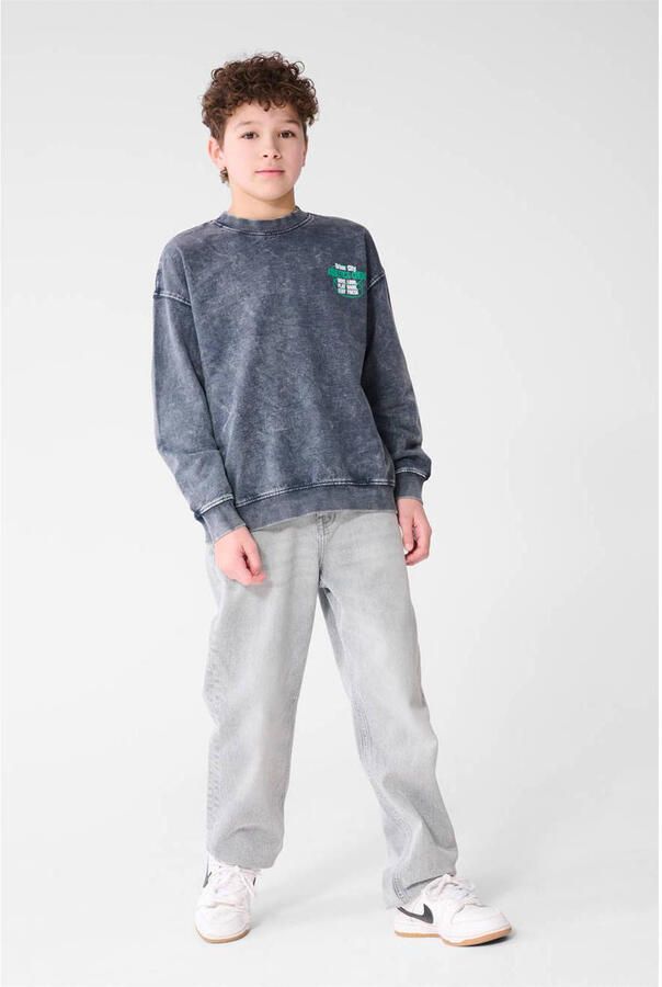 Shoeby sweater met backprint grijs