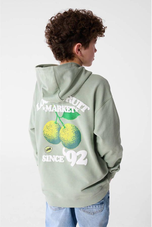 Shoeby sweater met backprint groen - Foto 3