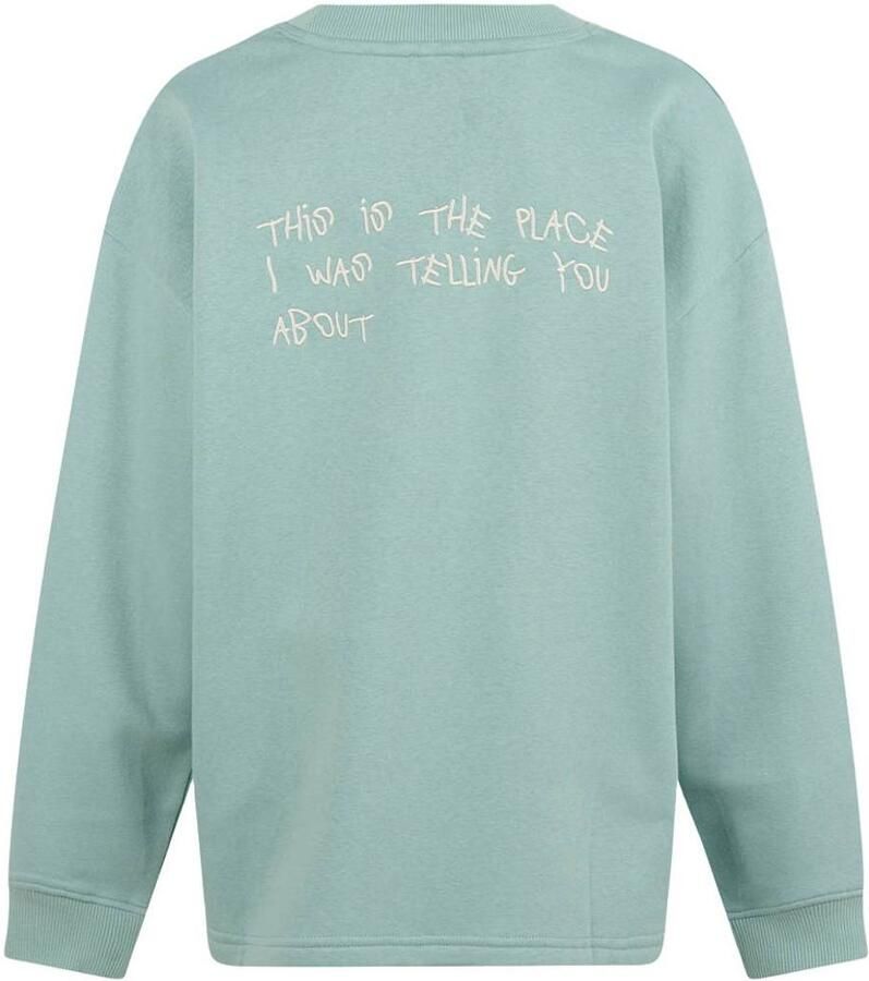 Shoeby sweater met backprint licht turquoise - Foto 2