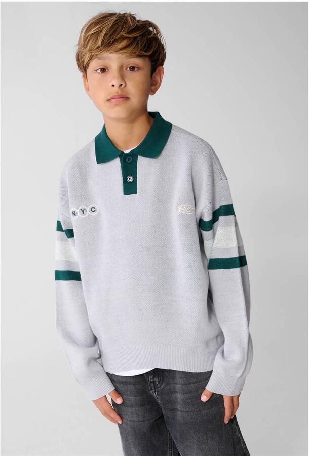 Shoeby sweater met backprint lichtgrijs