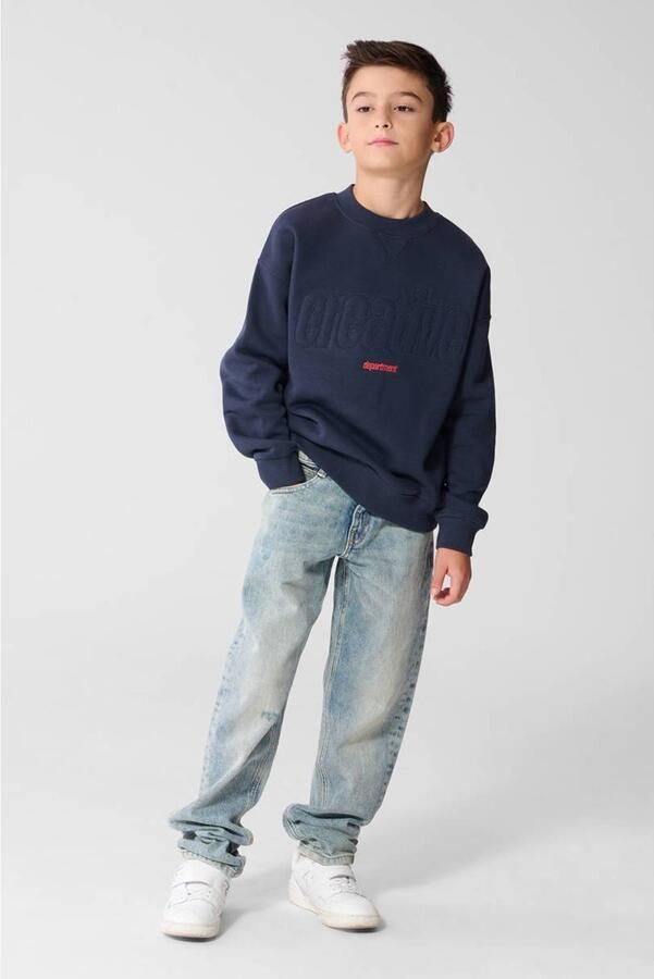 Shoeby sweater met logo donkerblauw Logo