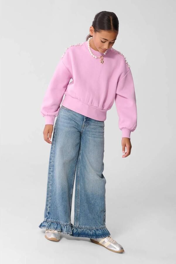 Shoeby sweater met parels roze