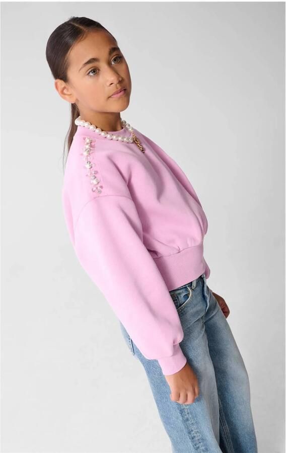 Shoeby sweater met parels roze - Foto 2