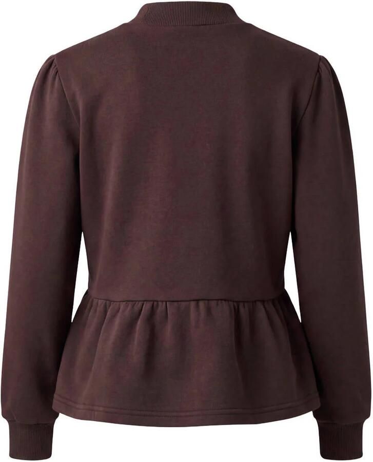 Shoeby sweater met peplum donkerbruin - Foto 2