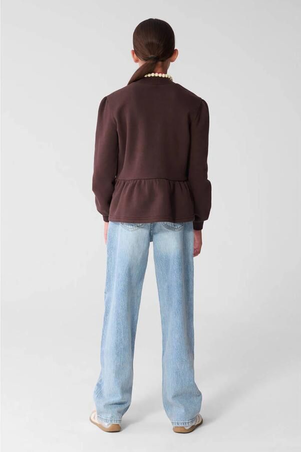 Shoeby sweater met peplum donkerbruin - Foto 3