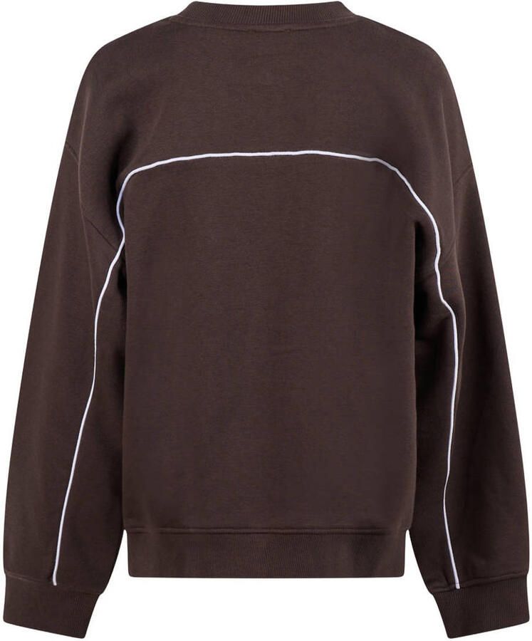 Shoeby sweater met tekst bruin