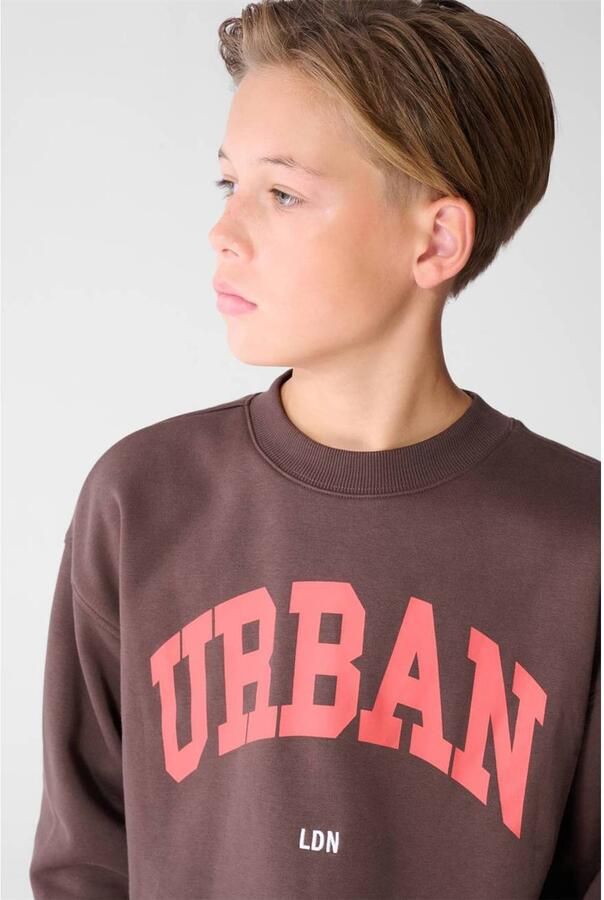 Shoeby sweater met tekst bruin Printopdruk - Foto 3