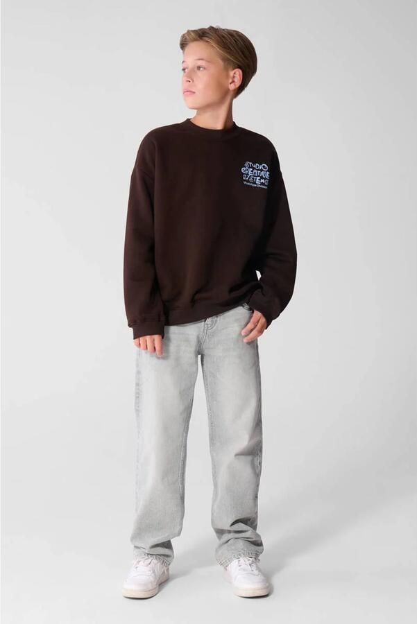 Shoeby sweater met tekst donkerbruin - Foto 2