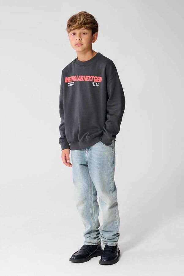 Shoeby sweater met tekst donkergrijs rood Tekst - Foto 3