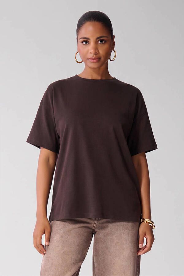 Shoeby T-shirt donkerbruin - Foto 3