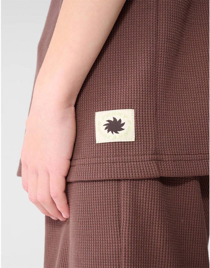 Shoeby T-shirt donkerbruin met textuur - Foto 2
