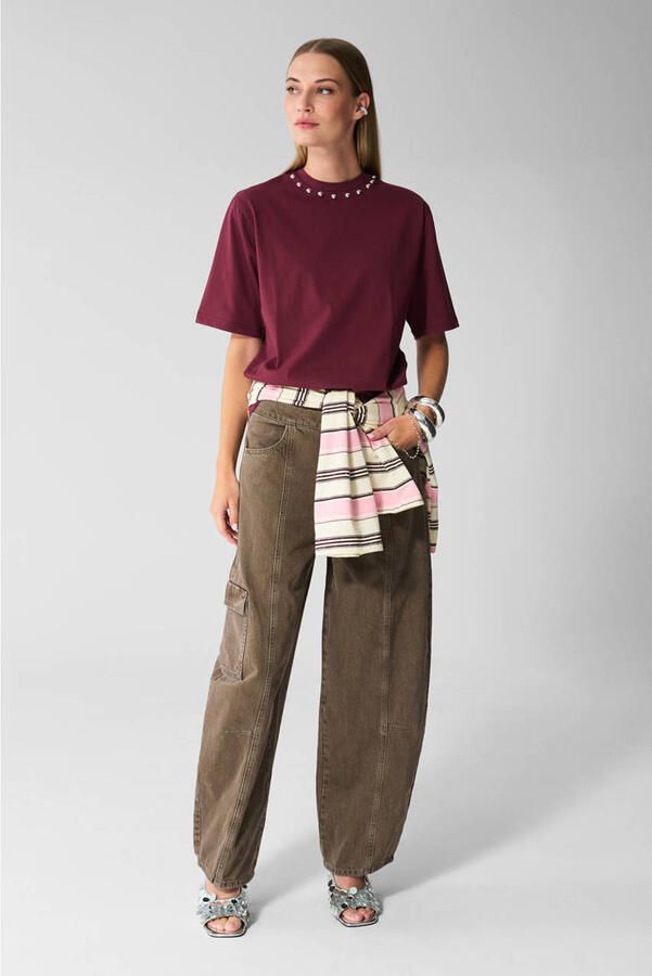 Shoeby T-shirt donkerrood - Foto 3