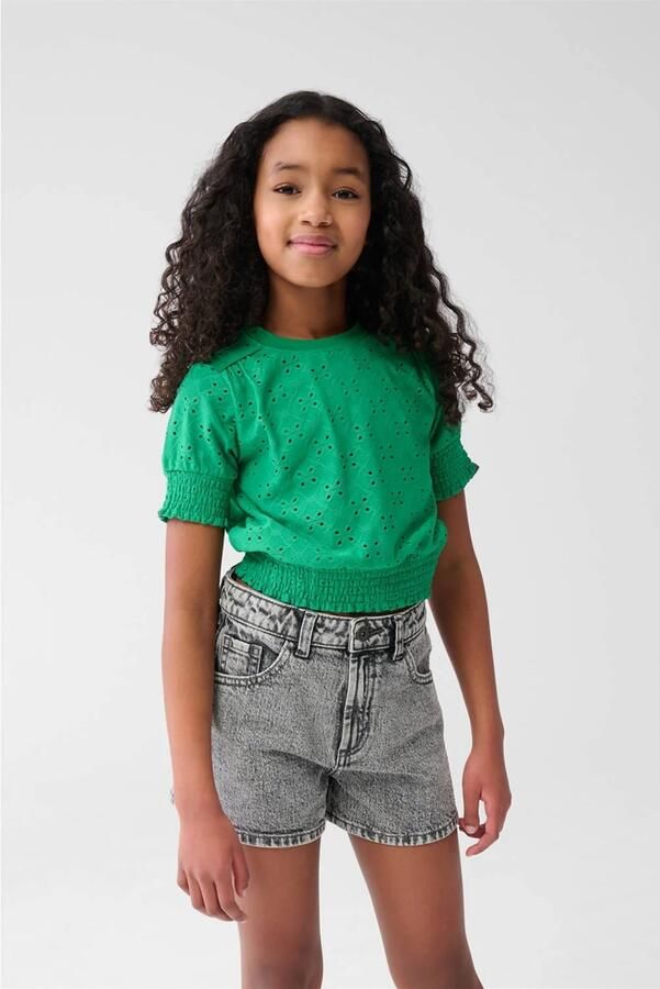 Shoeby T-shirt groen broderie