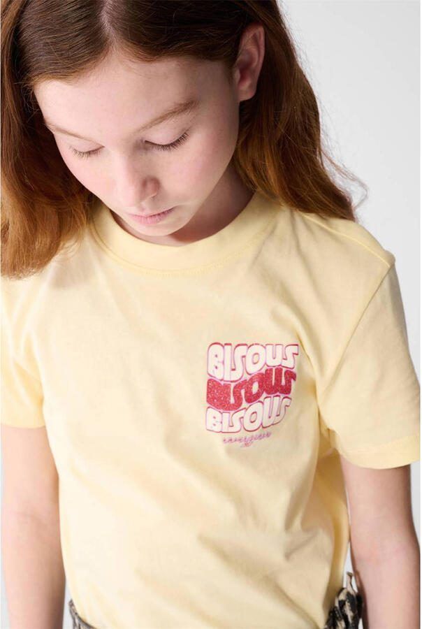 Shoeby T-shirt lichtgeel met glitter