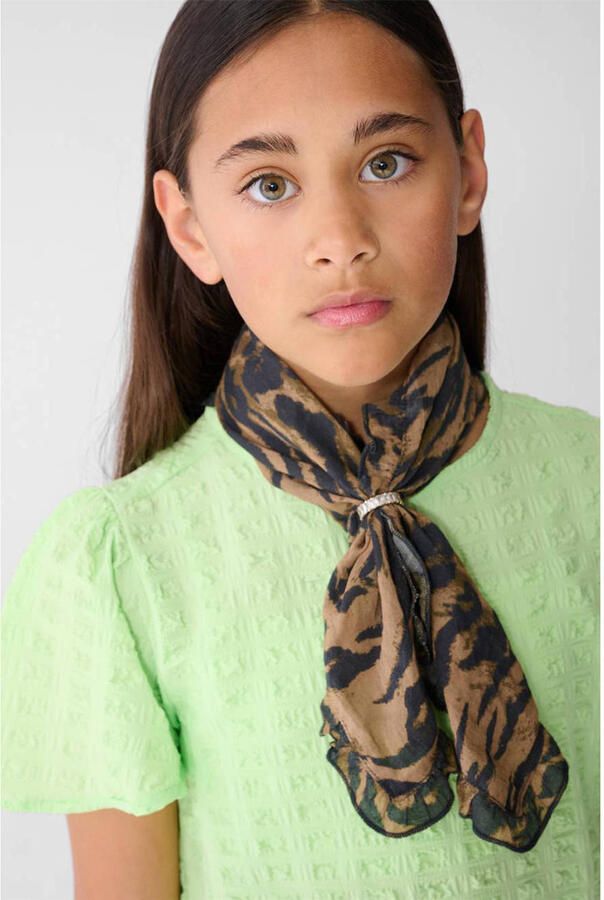 Shoeby T-shirt lichtgroen met textuur - Foto 2