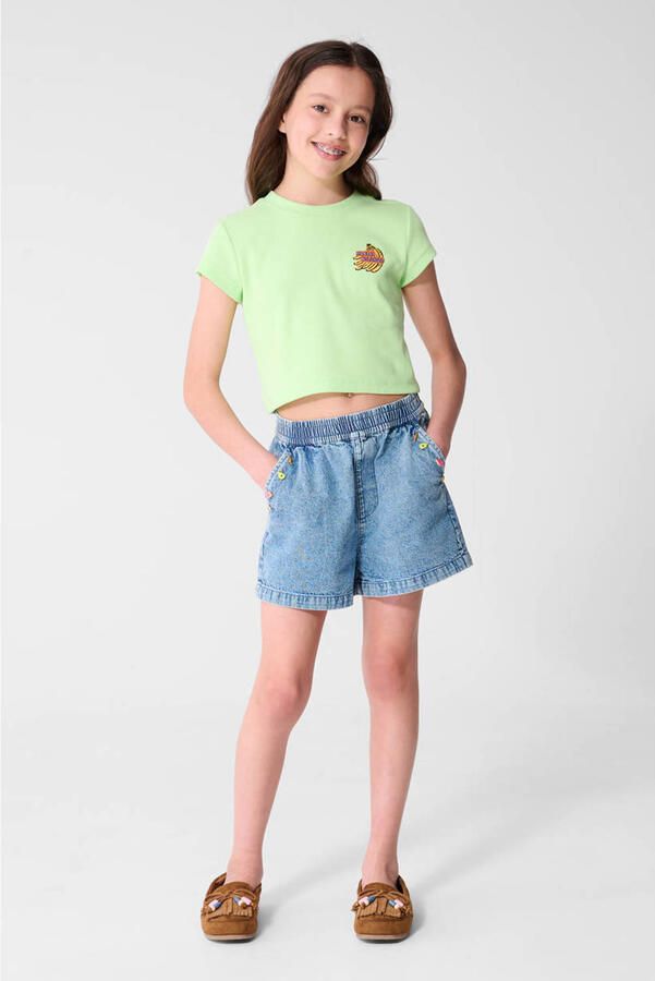 Shoeby T-shirt lichtgroen rib gebreid - Foto 3