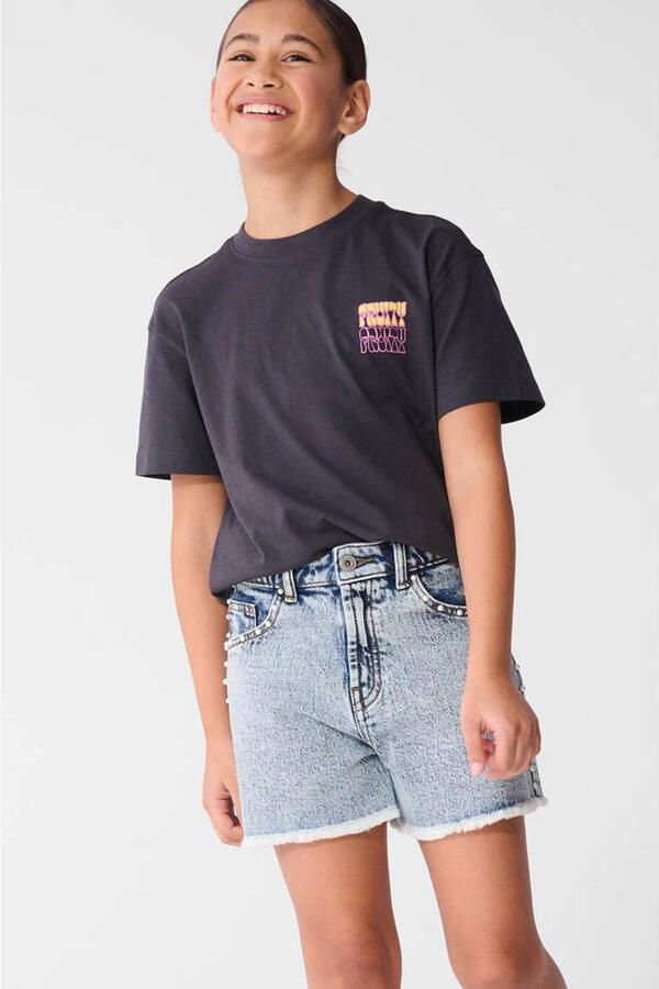 Shoeby T-shirt met backprint antraciet