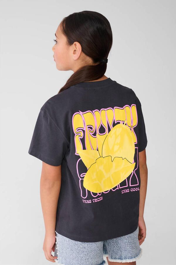 Shoeby T-shirt met backprint antraciet - Foto 3