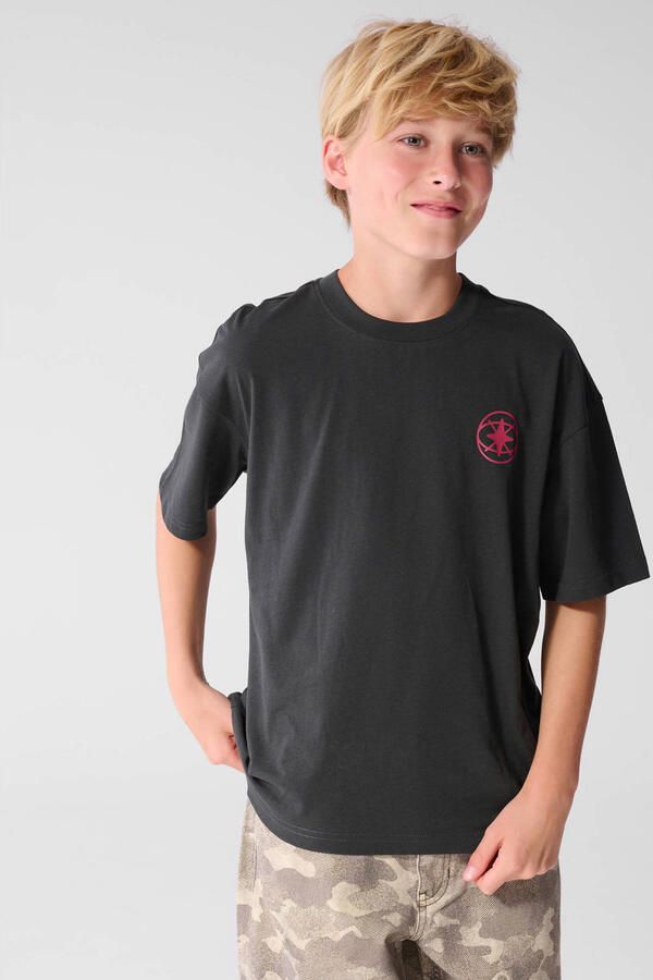 Shoeby T-shirt met backprint antraciet