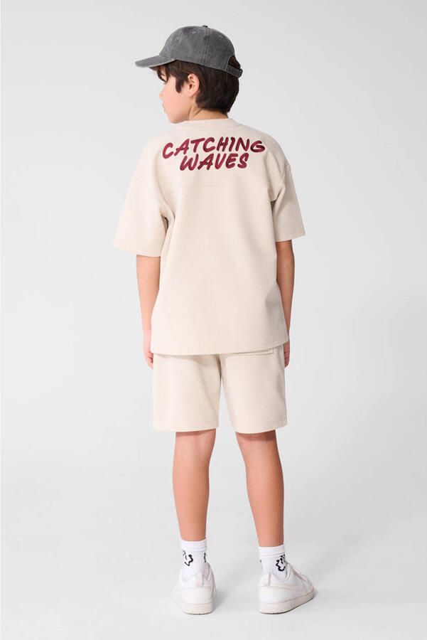 Shoeby T-shirt met backprint beige met textuur - Foto 2