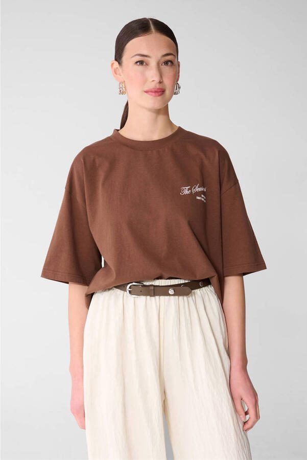 Shoeby T-shirt met backprint bruin
