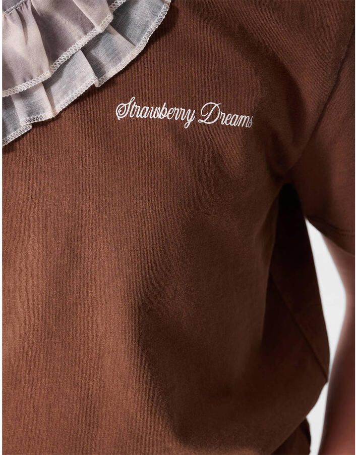 Shoeby T-shirt met backprint bruin - Foto 2