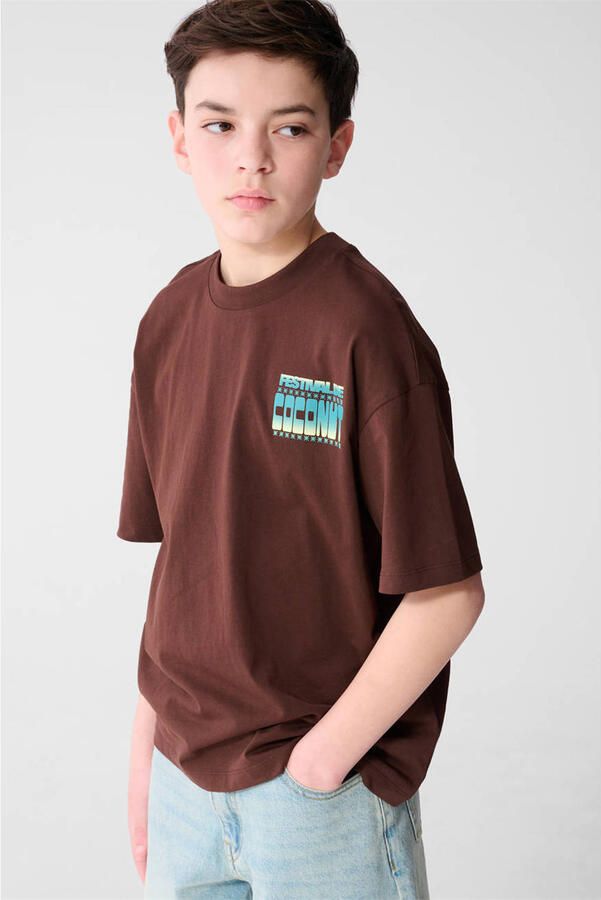 Shoeby T-shirt met backprint bruin